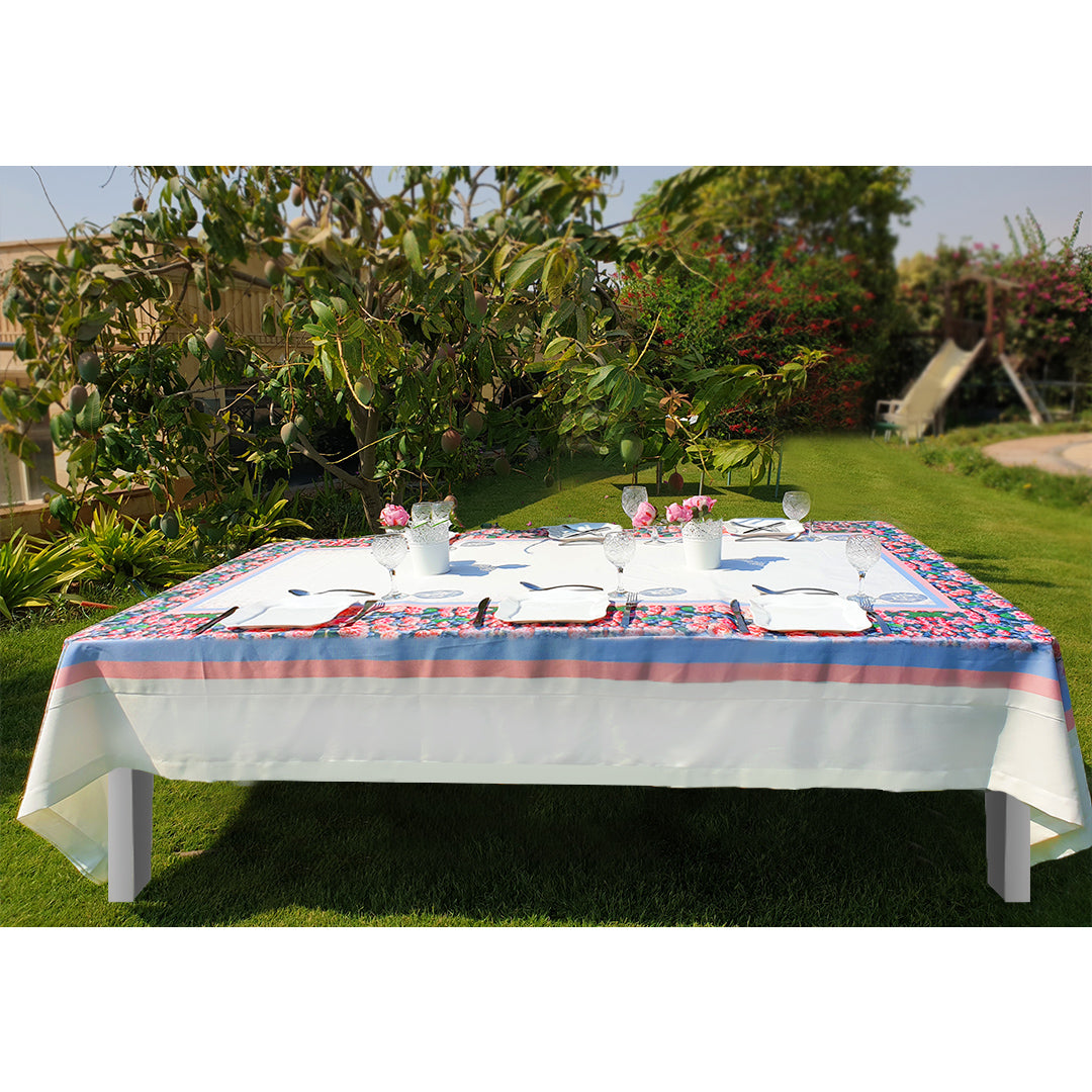 Salmon Flowery Rectangular Table cloth