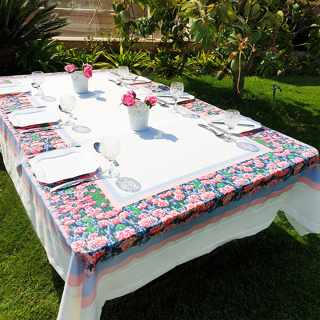 Salmon Flowery Rectangular Table cloth