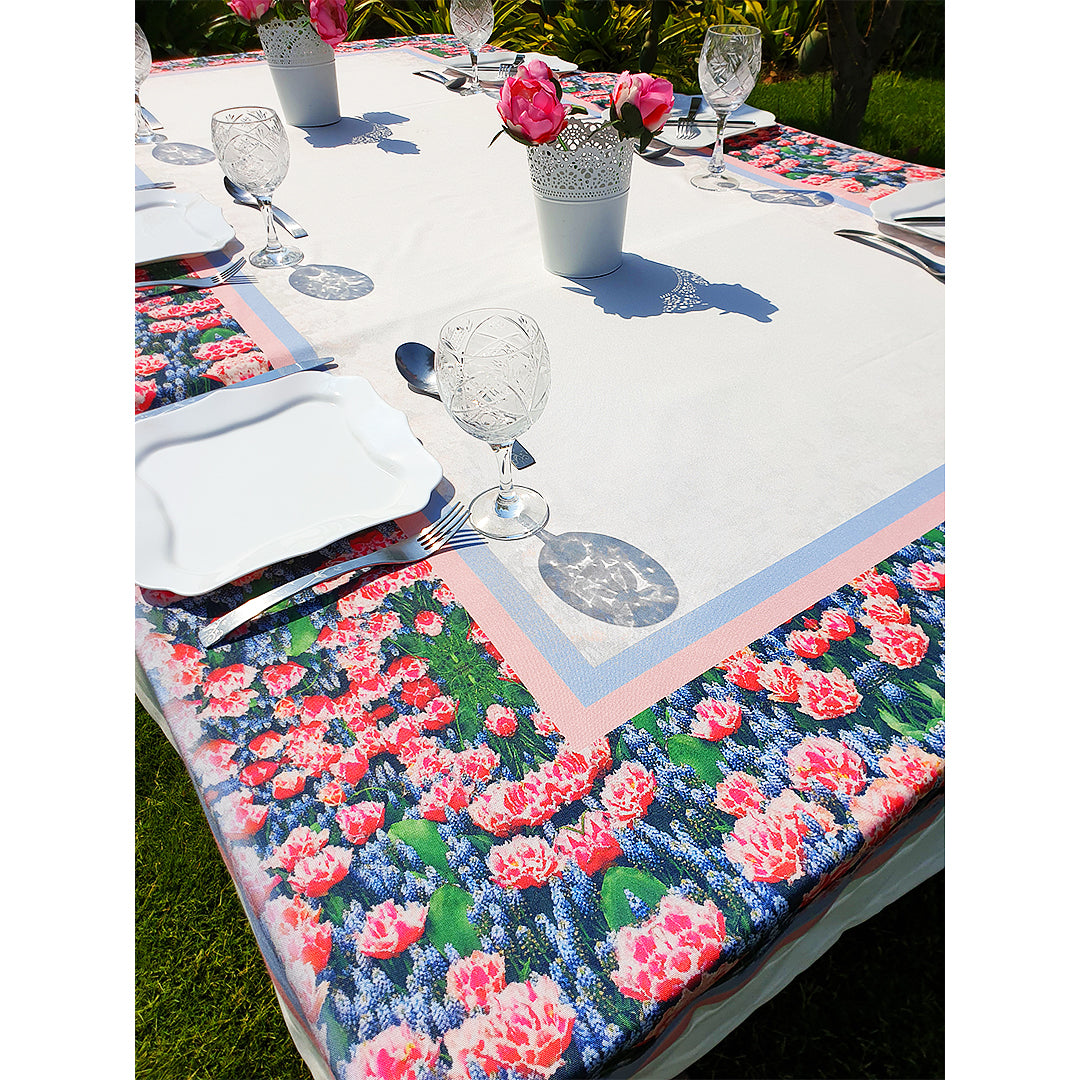Salmon Flowery Rectangular Table cloth