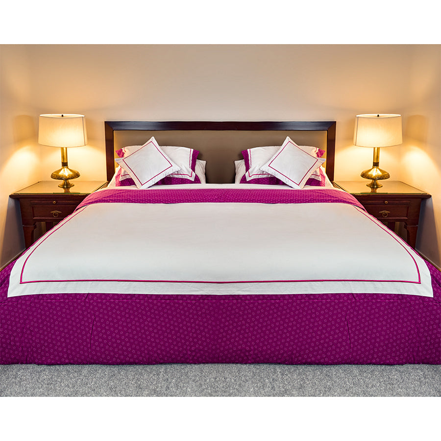 Pink stars embroidered Duvet Cover