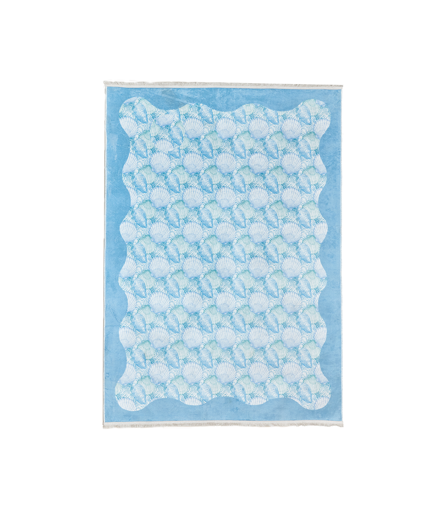 Blue Wavy Seashells Carpet
