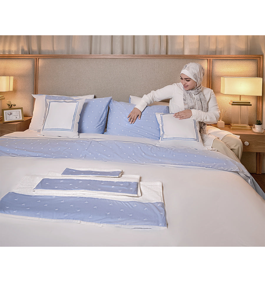 Light Blue Palm Full Bed set