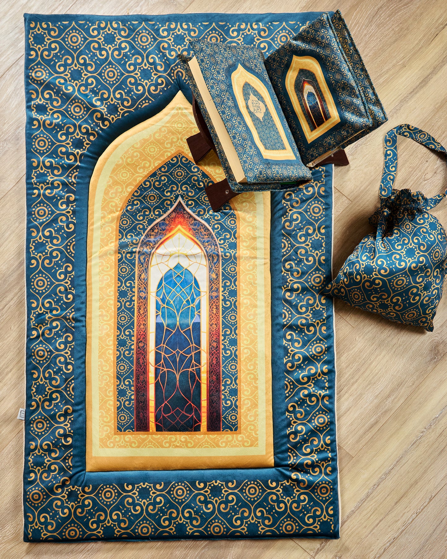 Navy Padded Praying Carpet