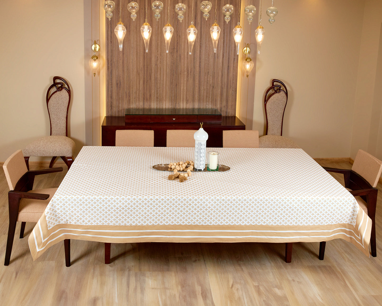 Beige Printed Tablecloth