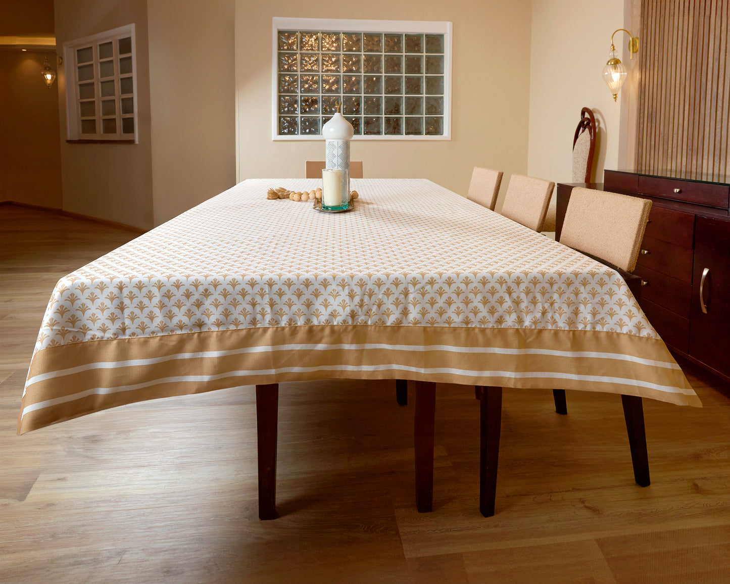 Beige Printed Tablecloth