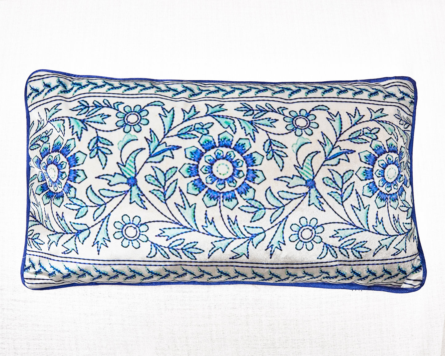Blue Moroccan Flower Cushion
