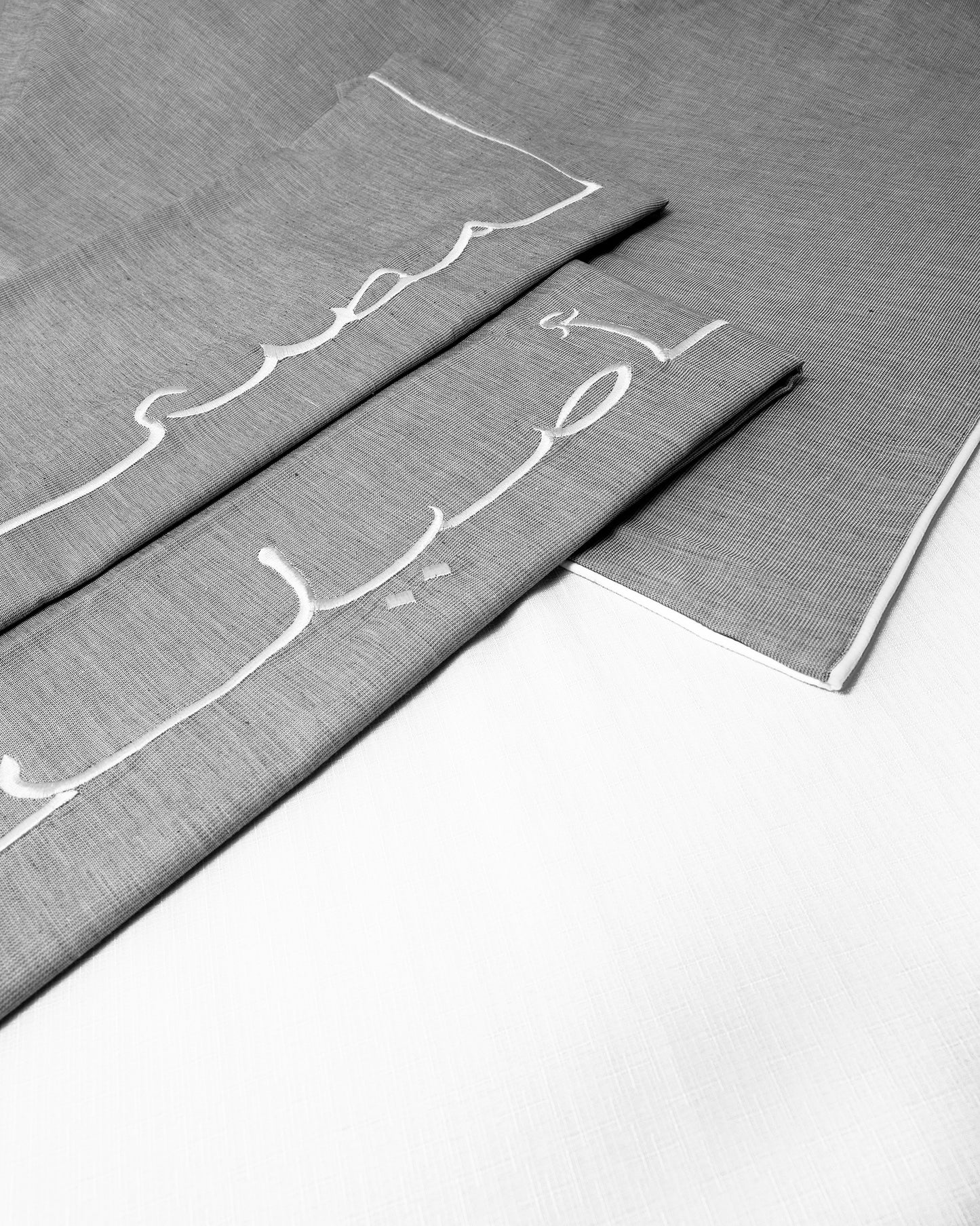 Masry Aseel Embroidered gray Pillow Cases