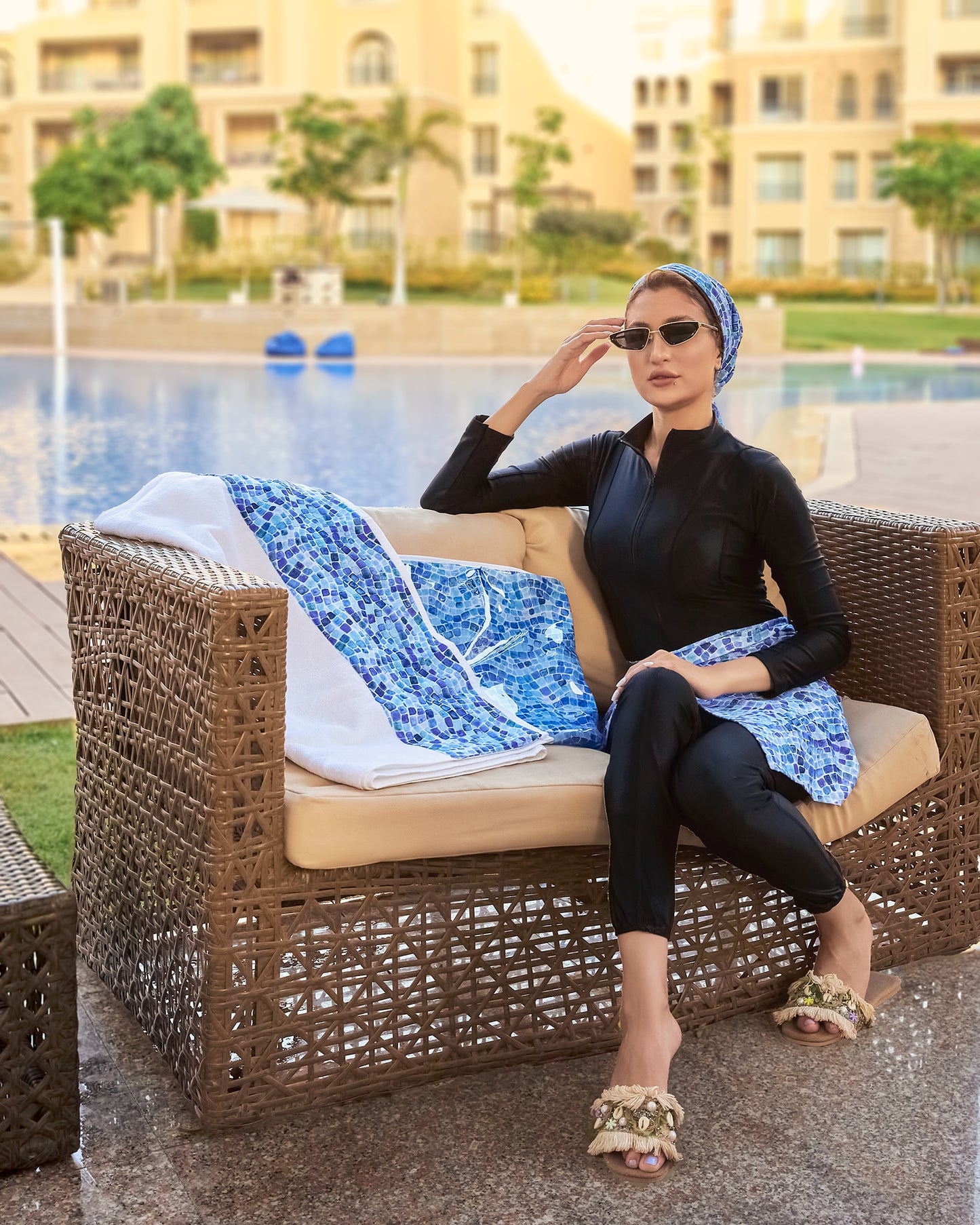 Blue Checks Beach set.
