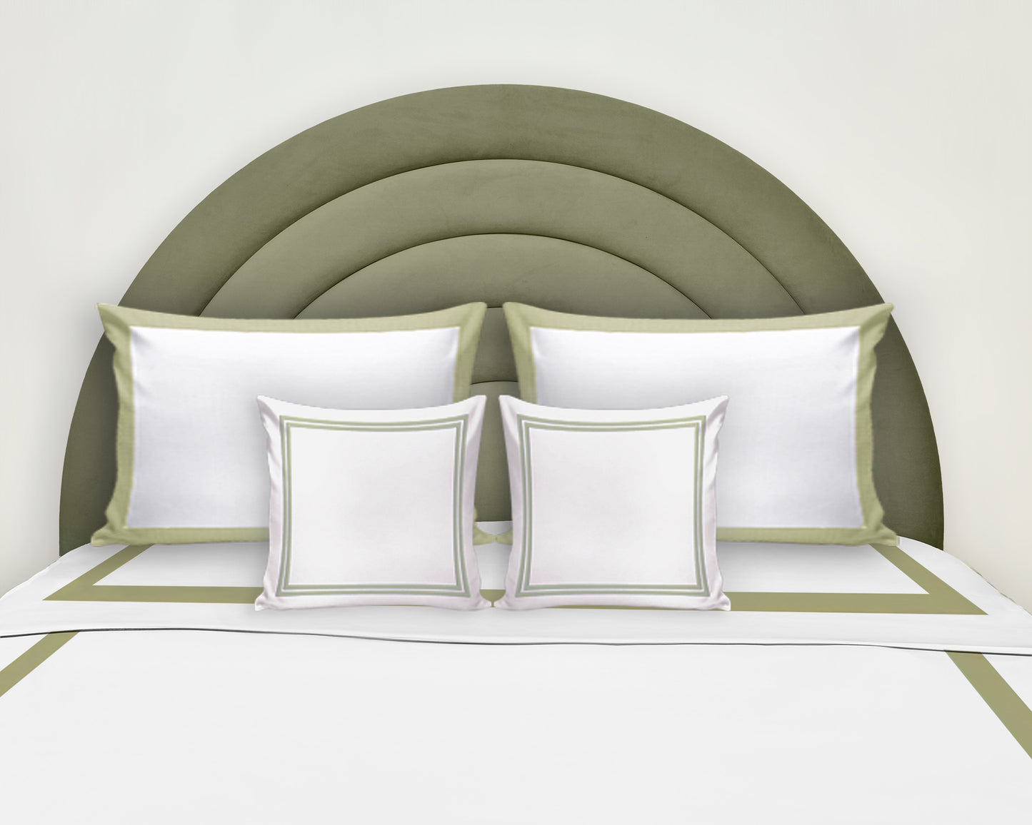Olive Circular Full wood x velvet Full Bed