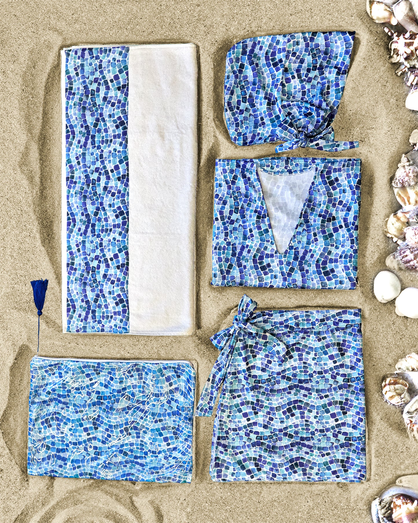 Blue Checks Beach set.