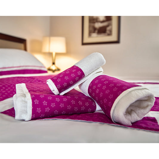 Pink Stars Towels Set