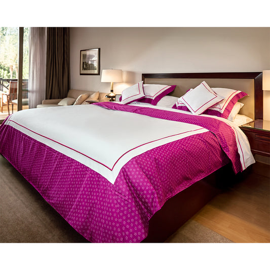 Pink stars embroidered Duvet Cover
