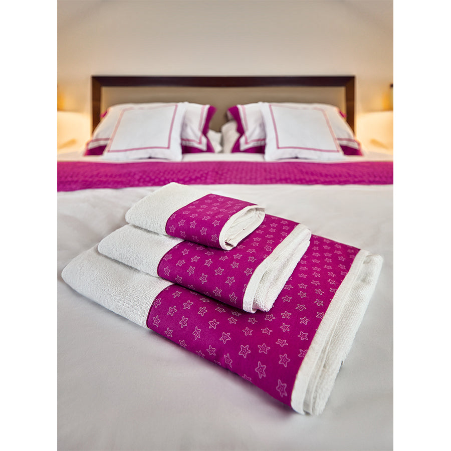 Pink Stars Towels Set