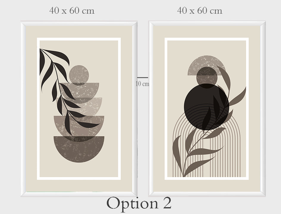 Beige Black Frame Artwork