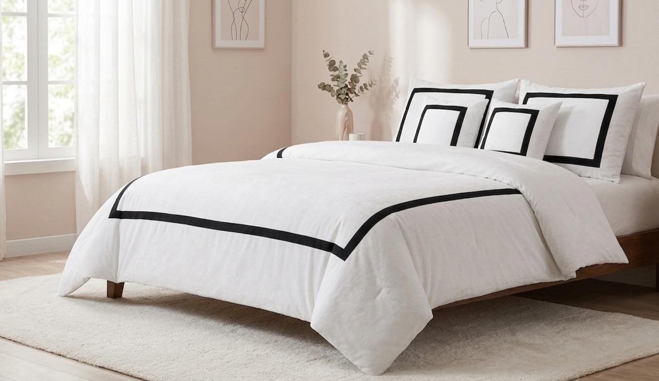 Black border Duvet cover set