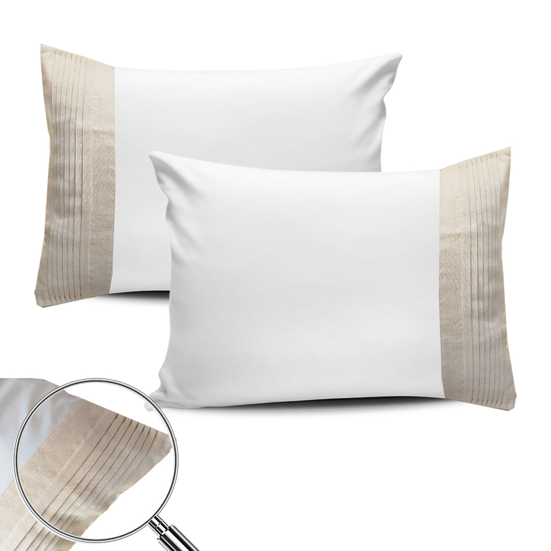Beige Linen Pleated Pillow Cases