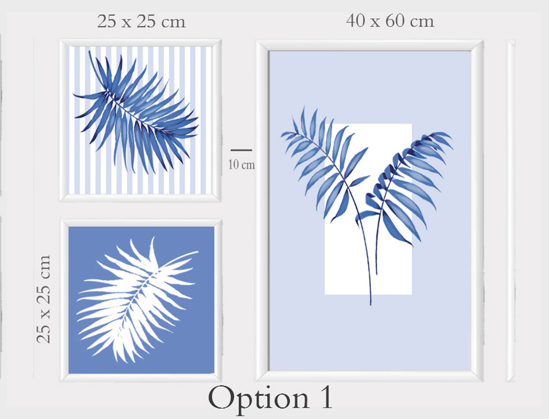 Blue Palm Frame Artwork