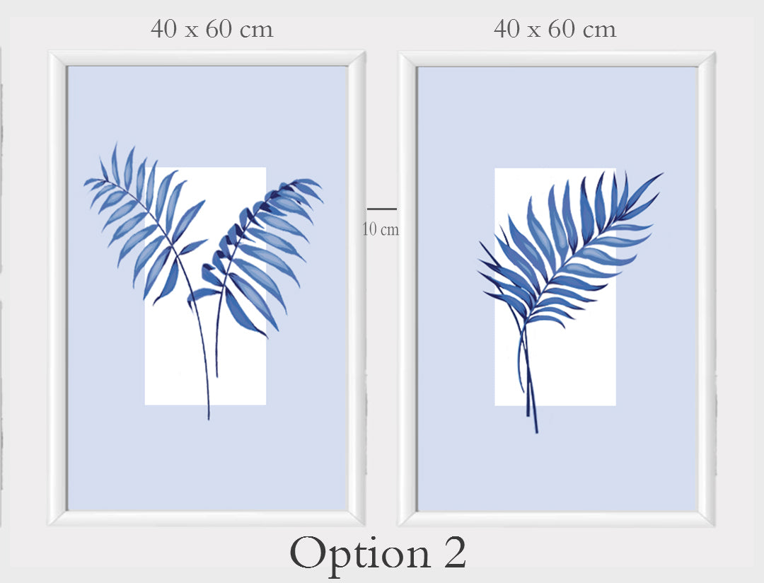 Blue Palm Frame Artwork