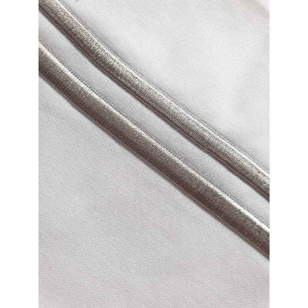 Embroidered 2 Frames Gray Duvet Cover
