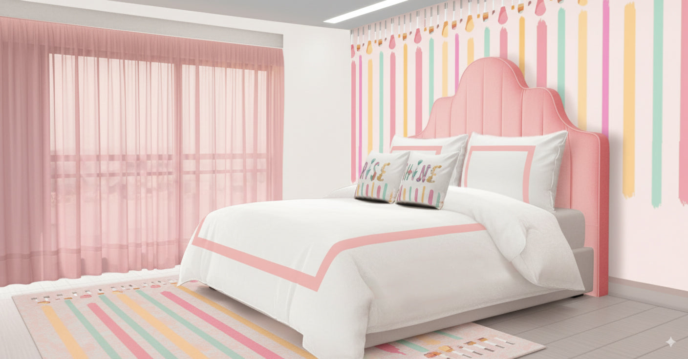 Salmon White Borders Duvet cover