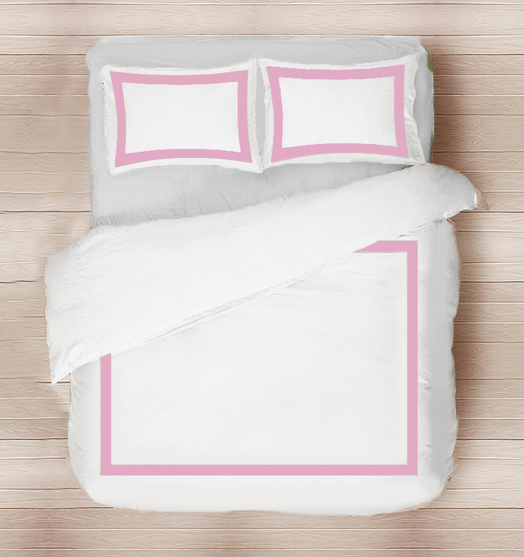 Purple White Borders Duvet cover