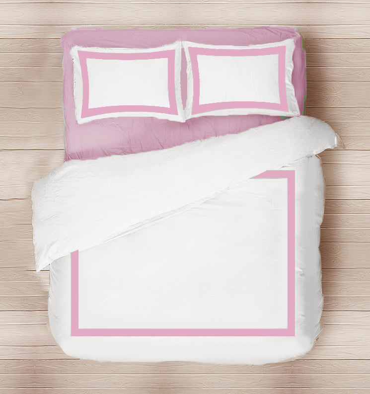 Purple Border on White Pillow Cases