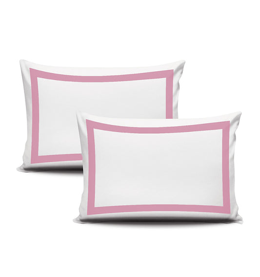 Purple Border on White Pillow Cases
