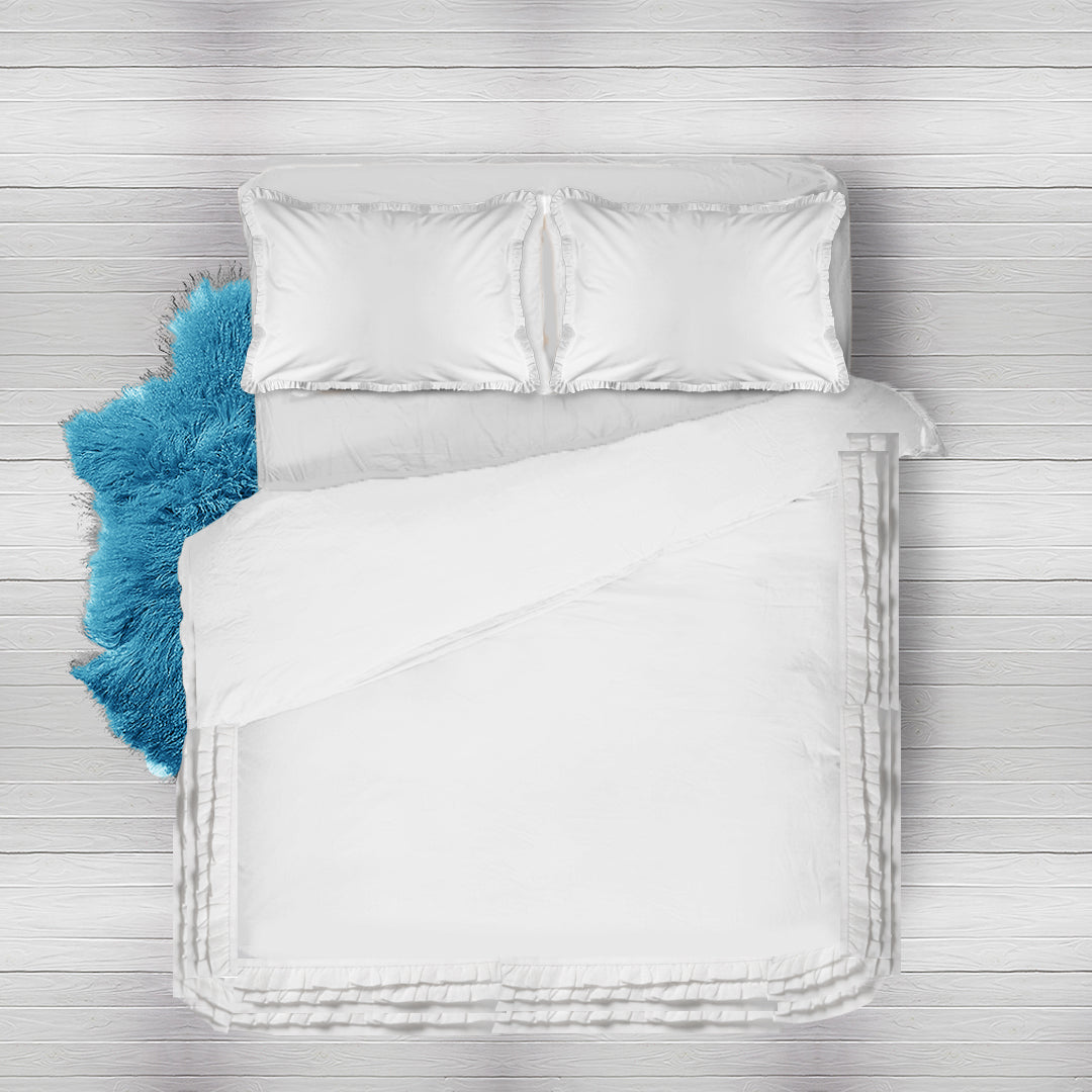White Ruffles Duvet Cover