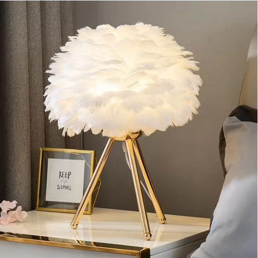 Feather Shade Table Lamp