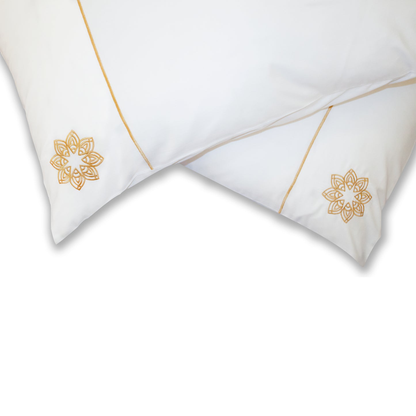 Gold Embroidered Mandala Pillow Cases