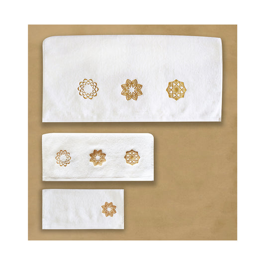 Gold Embroidered Towels Set
