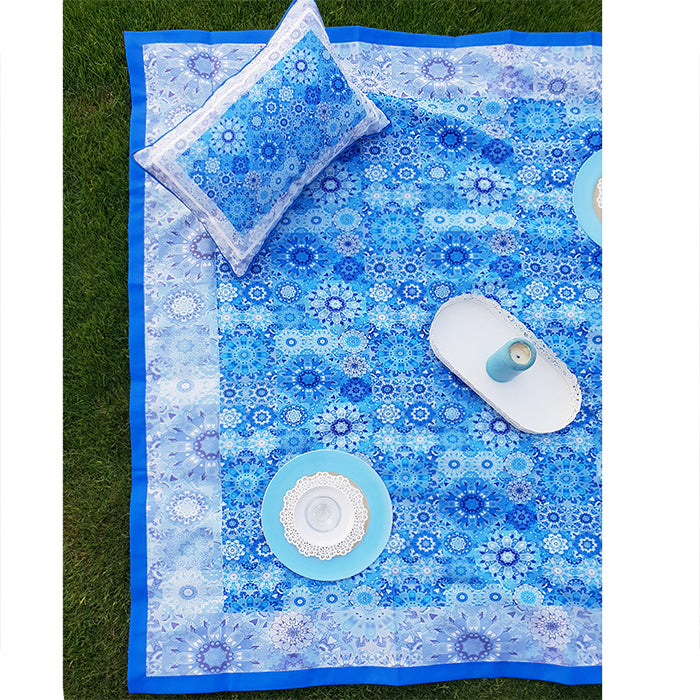 Blue Floral Rectangular Table cloth
