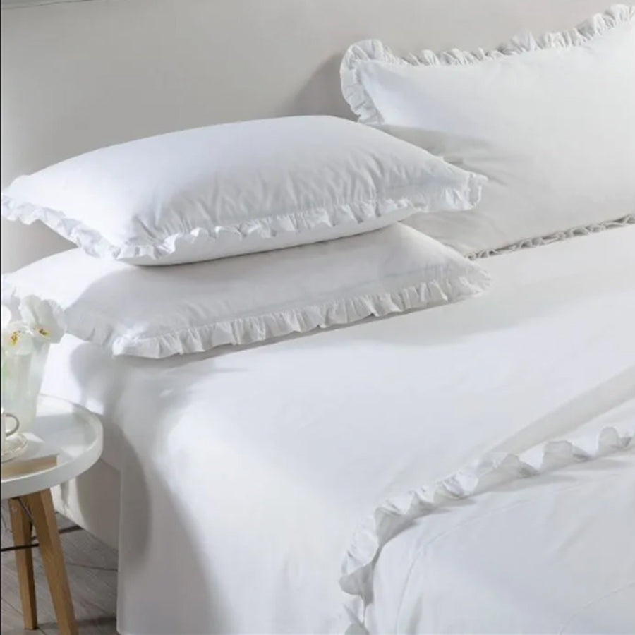 Ruffles 2 White Pillow Cases