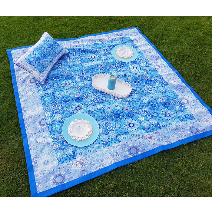 Blue floral Square tablecloth