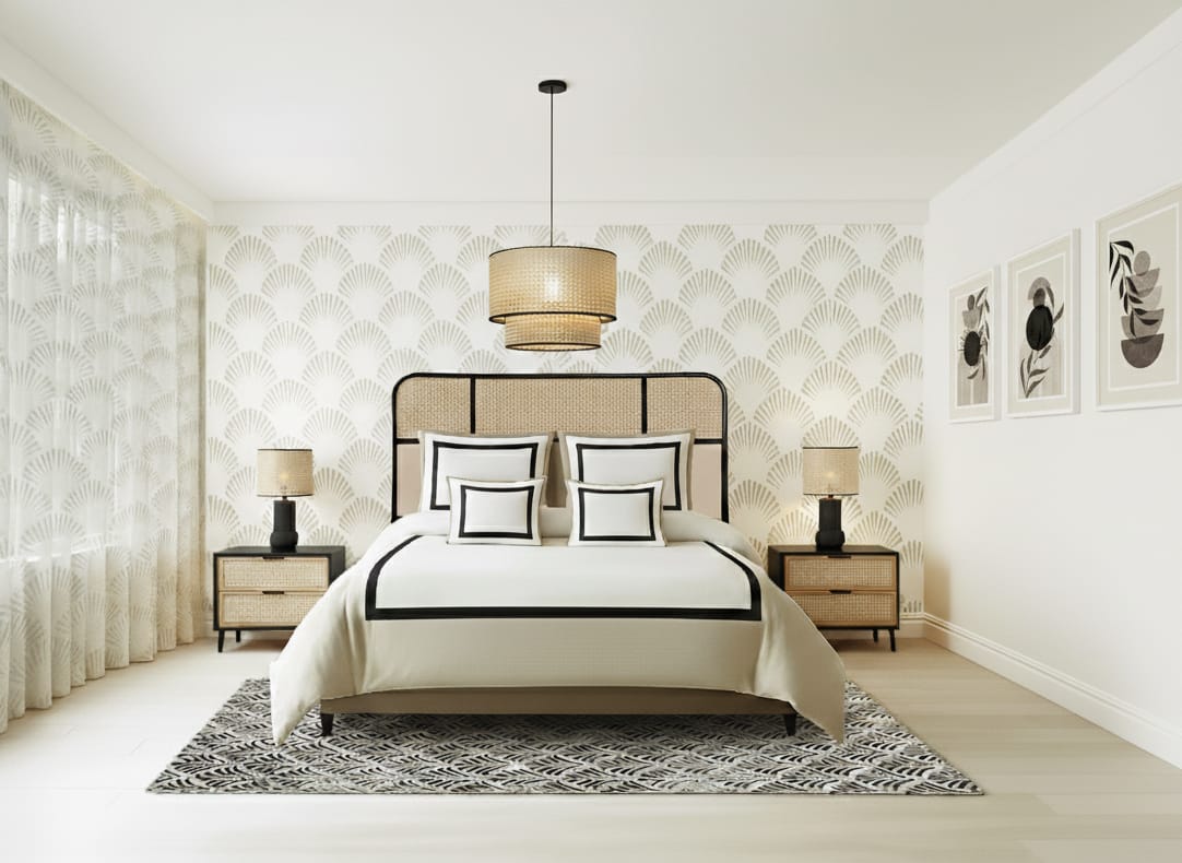 Double-Layer Rattan Pendant light by Wadi Home