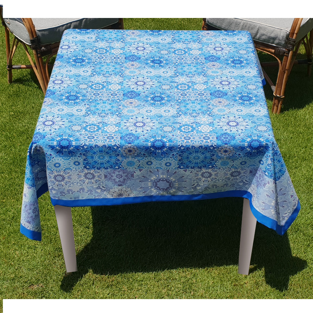 Blue floral Square tablecloth