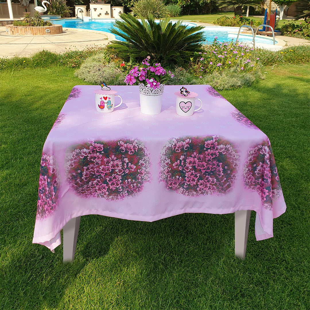 Pink Flowery Square tablecloth