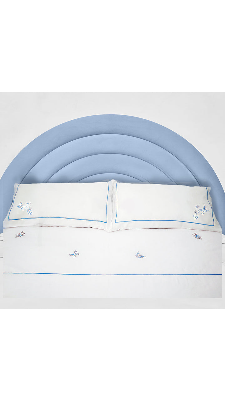 Blue Embroidered Butterflies Upper sheet