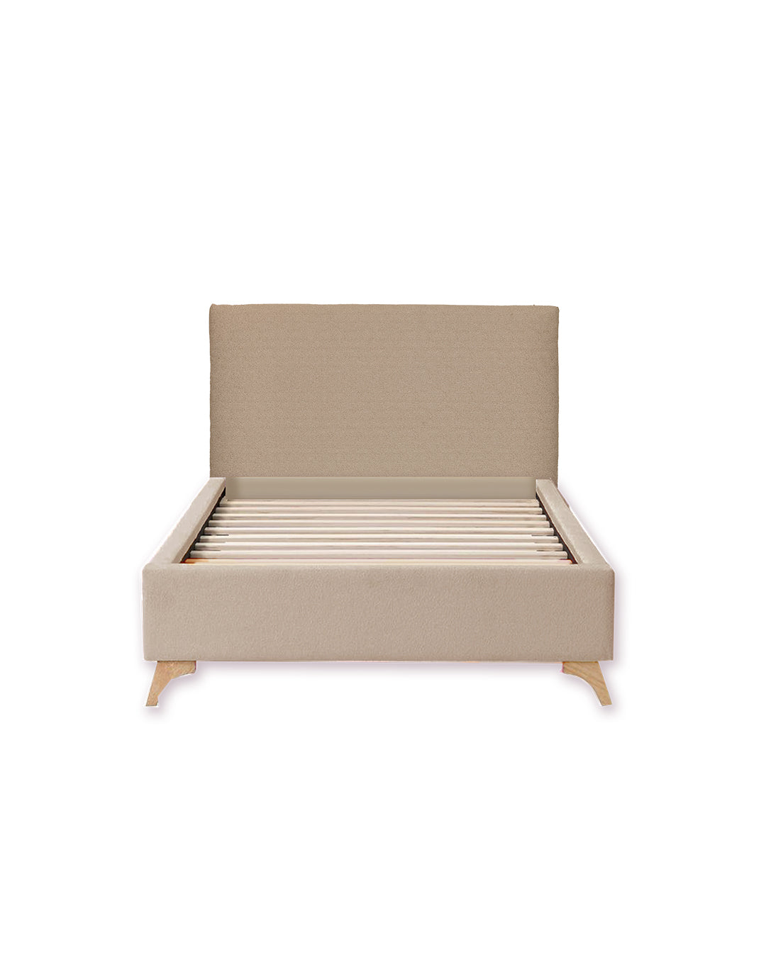 Beige Rectangular Full wood x velvet Full Bed