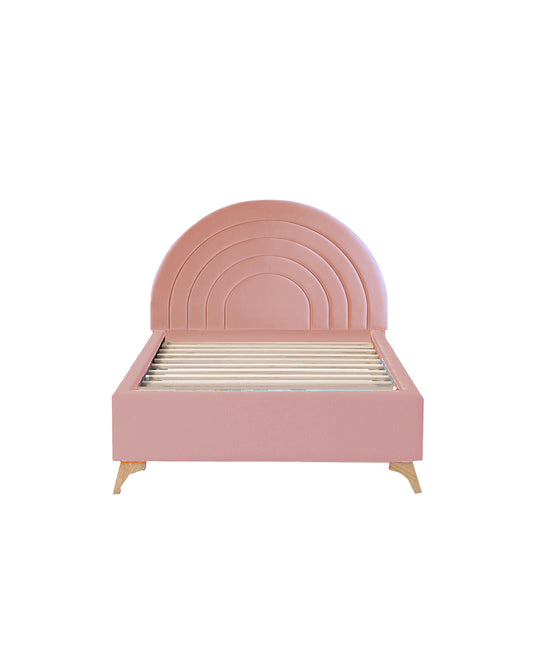 Circular Full wood x velvet Full Bed