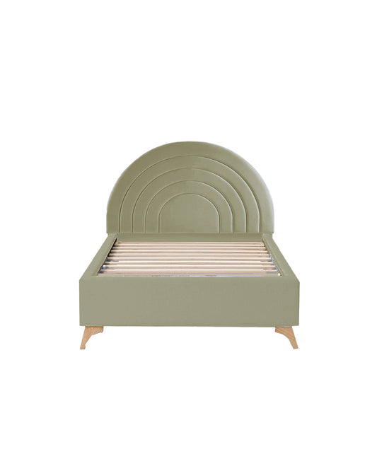 Olive Circular Full wood x velvet Full Bed