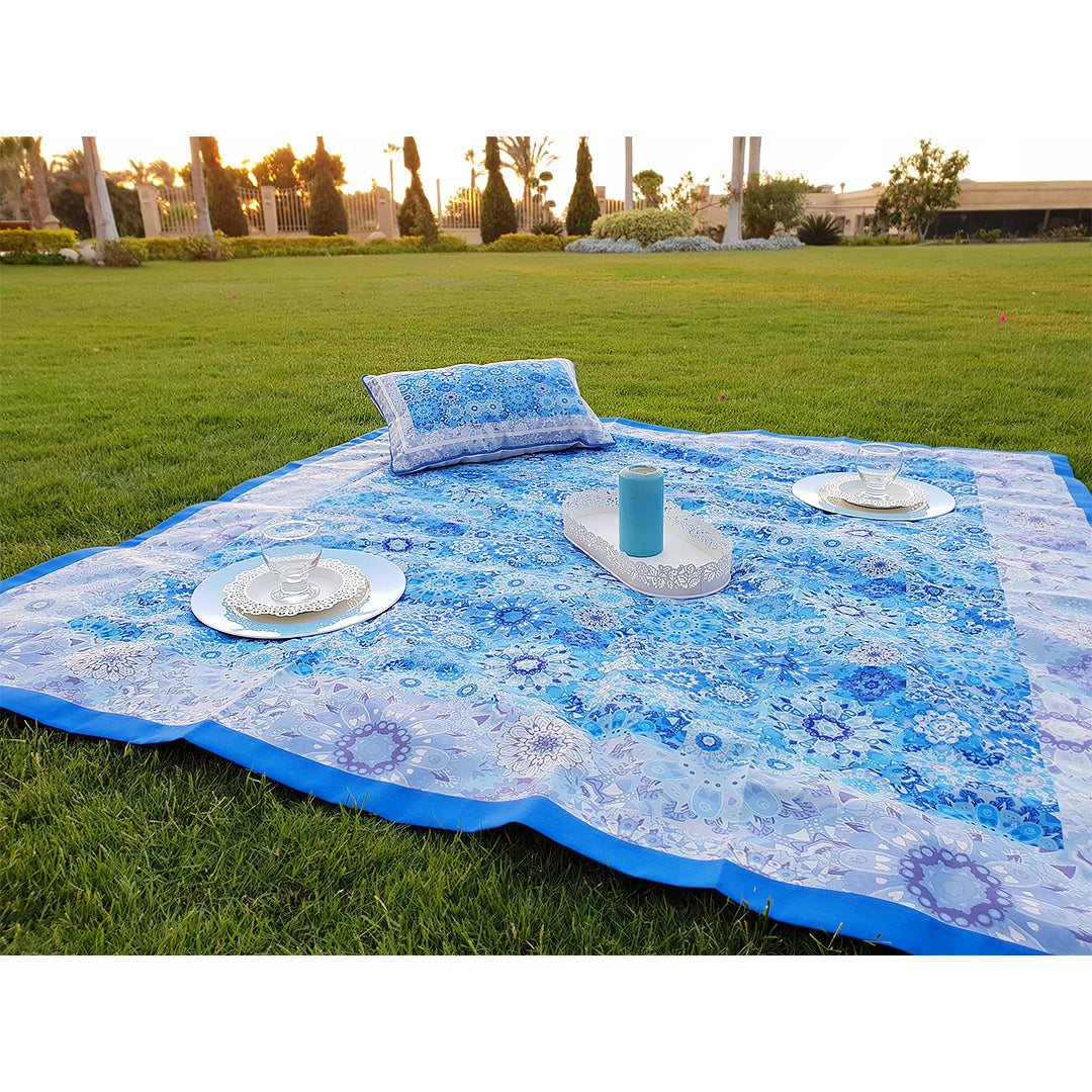 Blue floral Square tablecloth