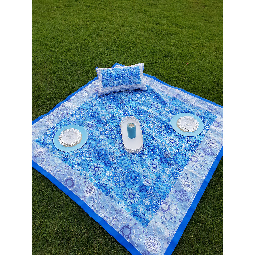 Blue floral Square tablecloth