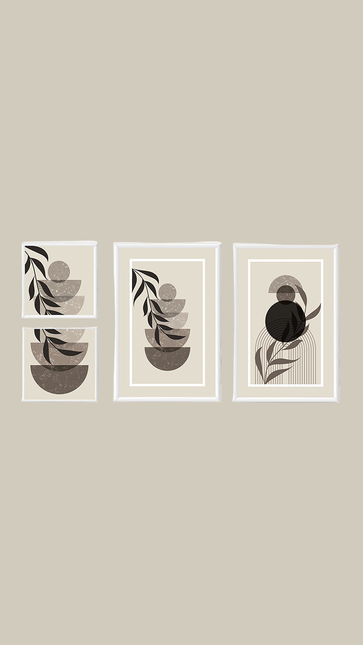 Beige Black Frame Artwork