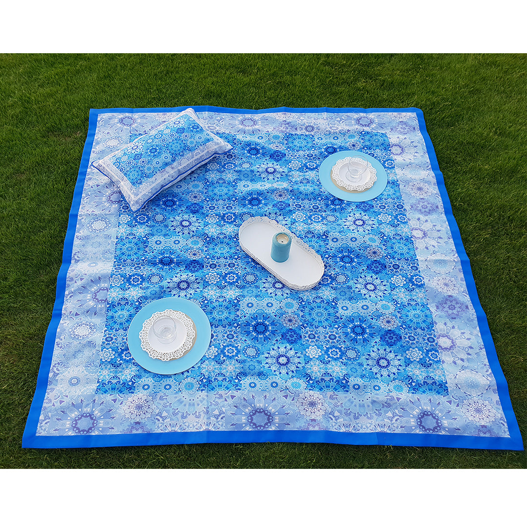 Blue floral Square tablecloth
