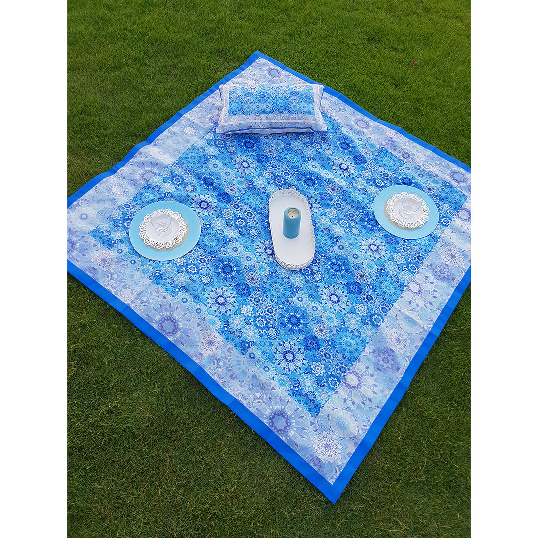 Blue floral Square tablecloth