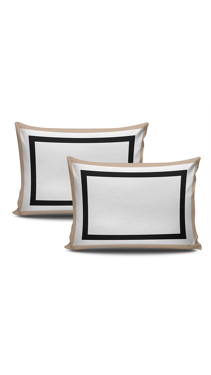 Black Beige Pillow Cases