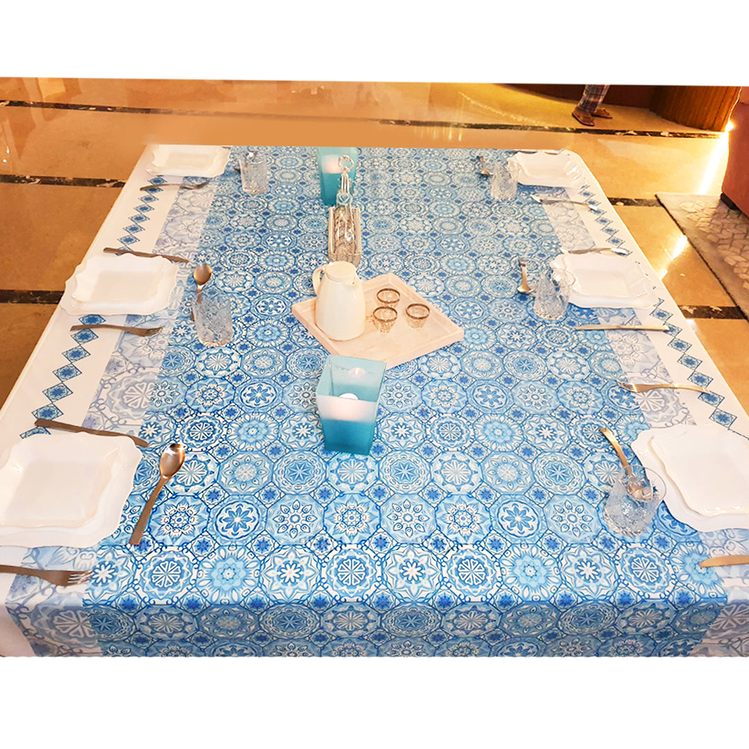Light blue Rectangular Table cloth