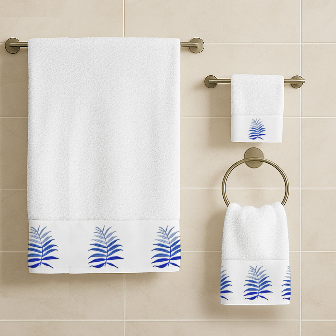 Blue Palm Towels