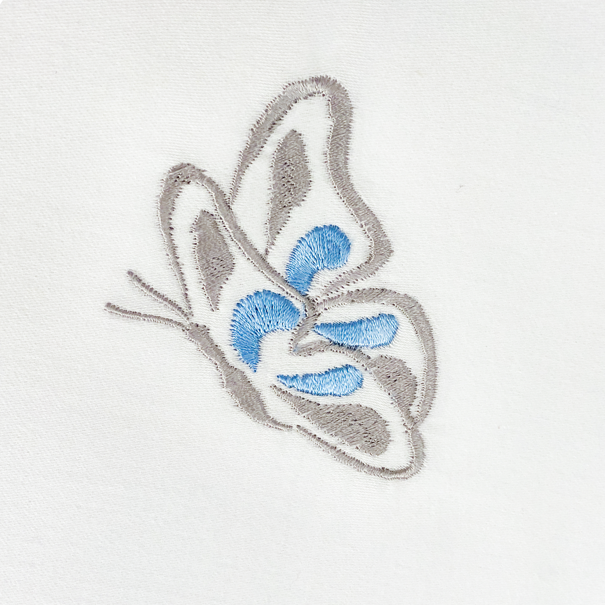 Blue embroidered Butterflies Duvet Cover